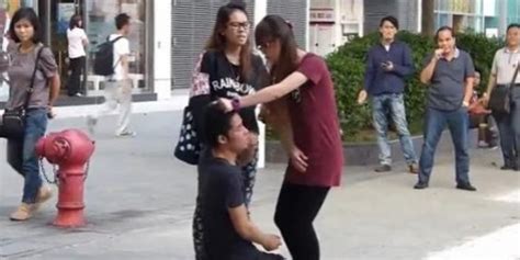 Apparently losing over women is worse than losing over a man. . Girl humiliates boy